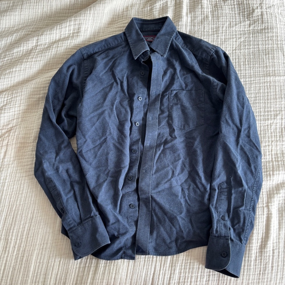 Untuckit Blue Button Down Long Sleeve Polo Shirt